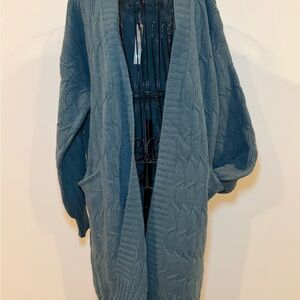 Coco + Carmen Teal‎ Cable Knit Sweater